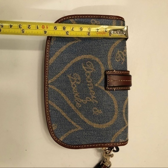 DOONEY & bourke denim leather wristlet clutch bag